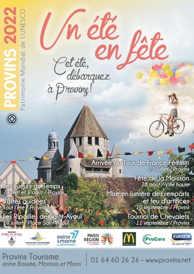 Programme de l'été 2022 à Provins : Lueurs du Temps, Ripailles de Saint-Ayoul, Tour de France Féminin, Fête de la Moisson, Fête des Remparts et Tournoi de Chevalets