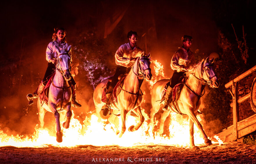 Fire Horses, night equestrian show during the event "Provins by Candlelight"
