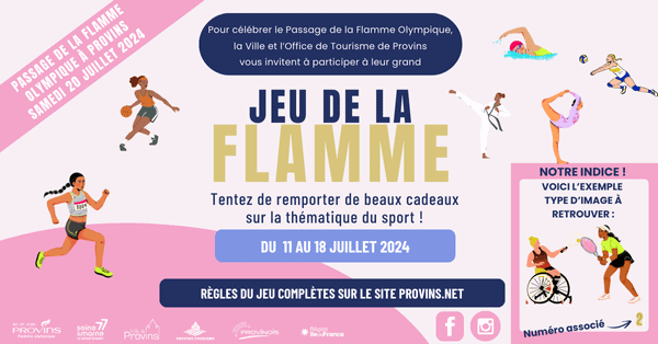 Jeu de la Flamme, jeu-concours dans le cadre du Passage de la Flamme Olympique à Provins, samedi 20 juillet 2024